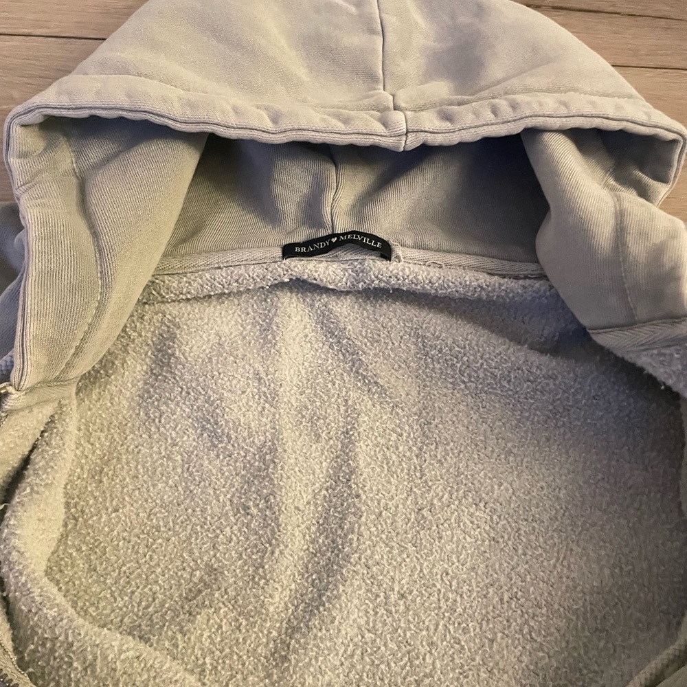 Brandy Melville Light Gray Fleece Hoodie